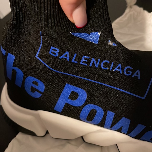 Noir bleu Balenciaga sock sneakers - Picture 7 of 12